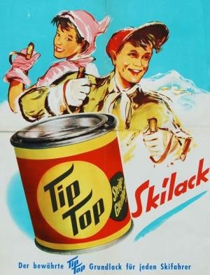 Werbeplakat für den TipTop Skilack, 1960