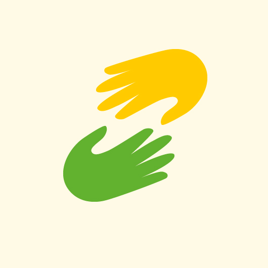 Illustration zwei Hände - Hilfe Symbol