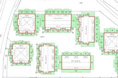 Plan mit eingetragenen Abstandsflächen Plan mit eingetragenen Abstandsflächen