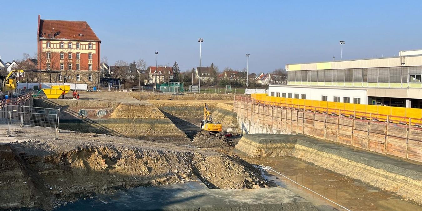 BZW Ludwigsburg, Beginn der Rohbauarbeiten