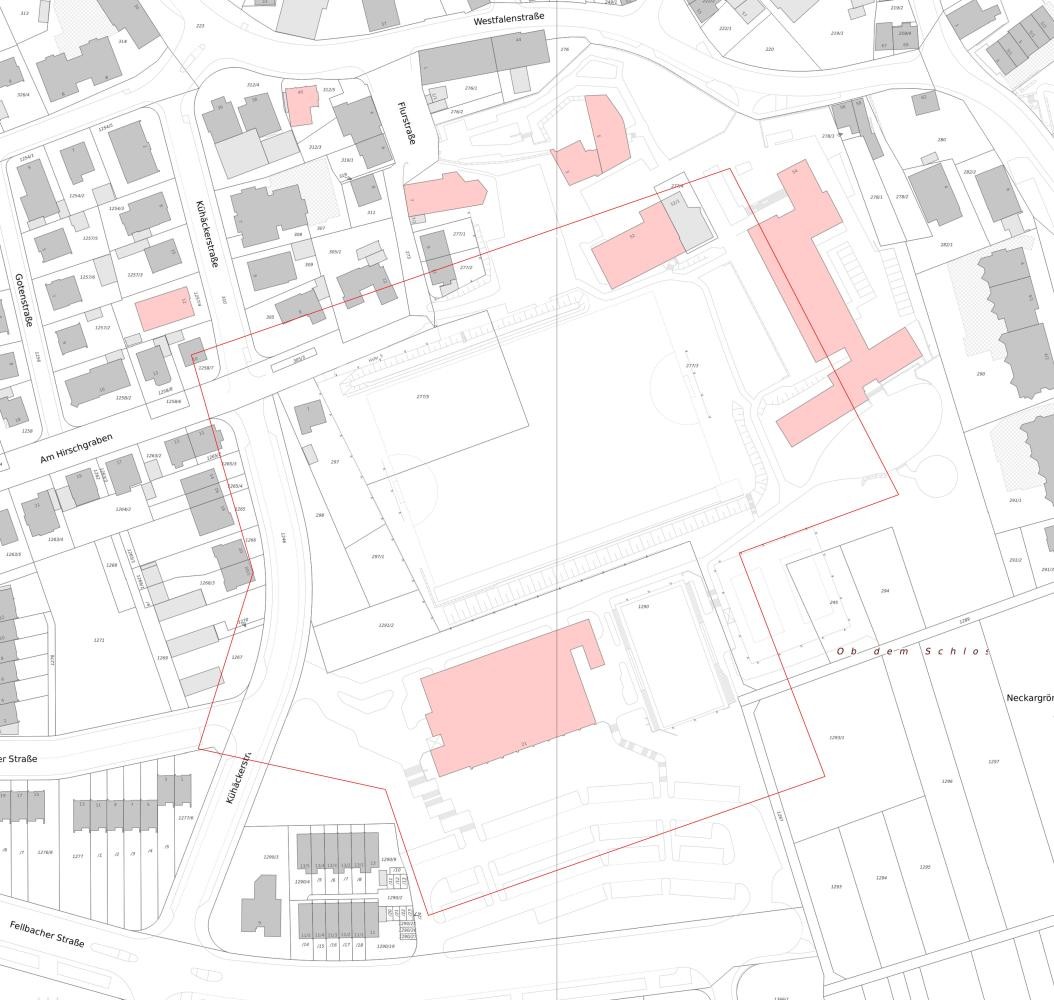 Stadtplanausschnitt mit Fluggebiet zum Drohnenflug Fellbacher Str. 21 u. Westfalenstr. 52+54 am 03.12.2025 Stadtplanausschnitt mit Fluggebiet zum Drohnenflug Fellbacher Str. 21 u. Westfalenstr. 52+54 am 03.12.2025