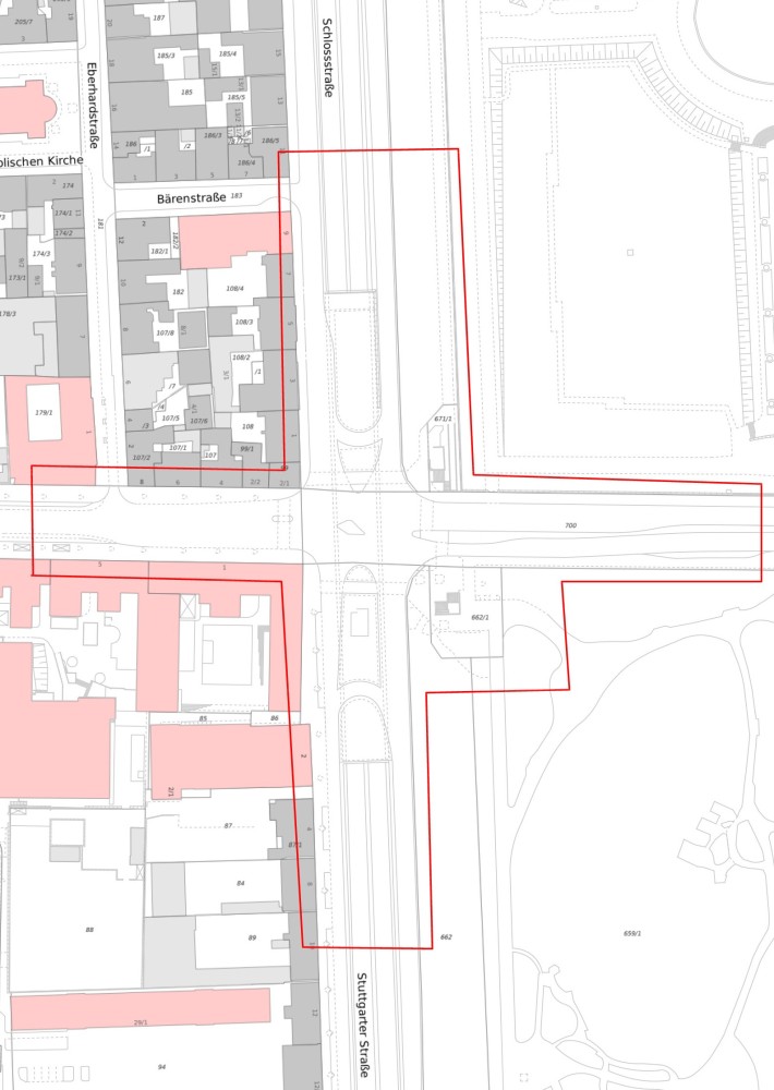 Stadtplanausschnitt mit Fluggebiet zum Drohnenflug Sternkreuzung ab dem 22.01.2026