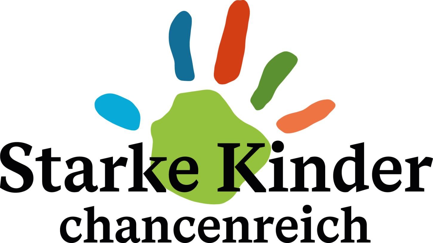 Logo von „Starke Kinder – chancenreich“ mit bunter Handabdruck-Grafik und Schriftzug darunter.          ChatGPT fragen