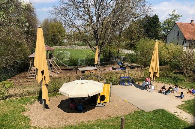 Garten der Krippe vom Kinder- und Familienzentrum Poppenweiler