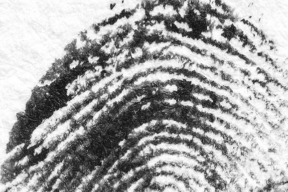 Ein Fingerprint in schwarz weiß.