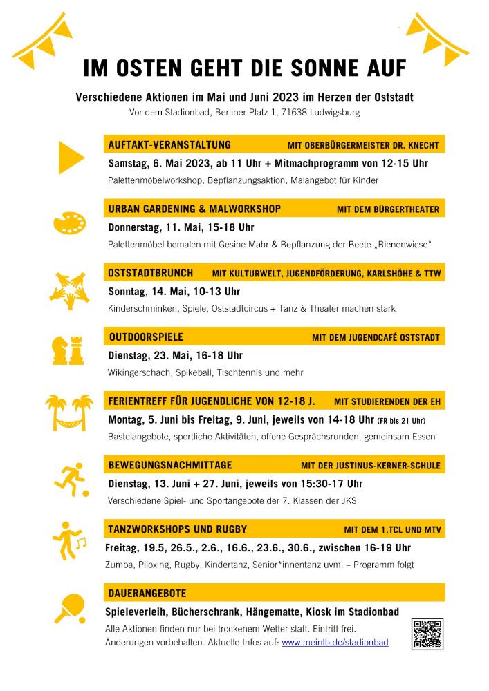 Programm für den Aktionszeitraum im Mai / Juni 2023