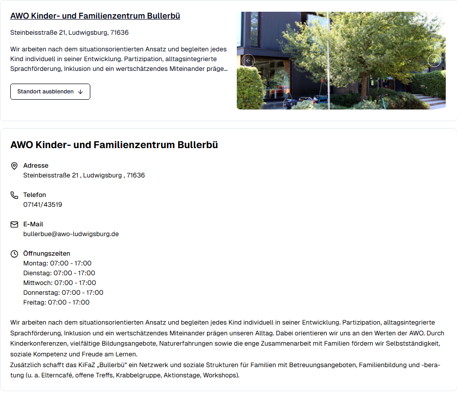 Detail-Ansicht einer Kinder-Betreuungs-Einrichtung