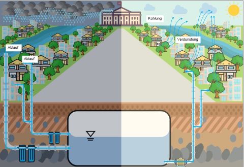 Schematische Darstellung der Zisterne