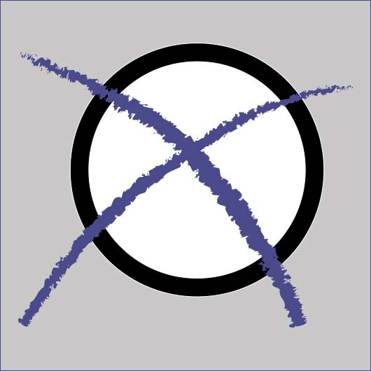 blaues kreuz in weißem Kreis - symbolisch für das Kreuz af Wahl-Stimmzetteln