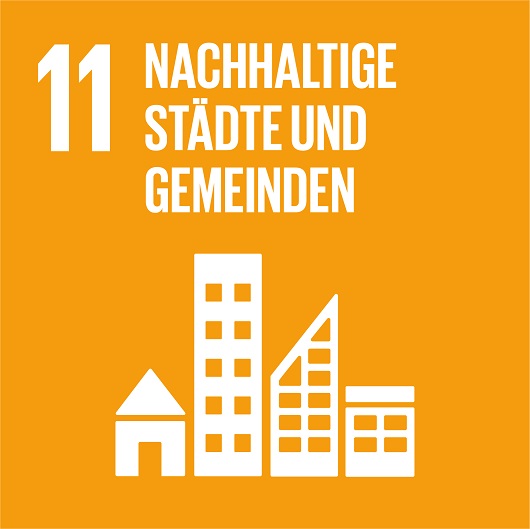 Logo SDG 11 zur Seite Nachhaltige Städte und Gemeinden SDG 11