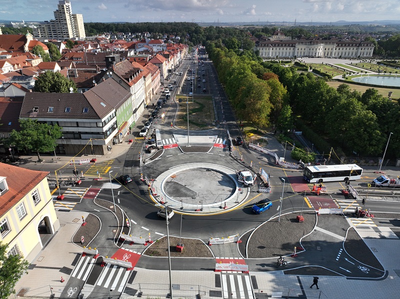 Luftbild von der Sternkreuzung Ludwigsburg