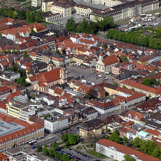Luftbild von Ludwigsburger Innenstadt