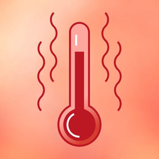 Thermometer in Rot symbolisiert Hitzewarnung