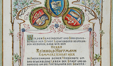 Abbildung des Privilegs von Herzog Carl Eugen