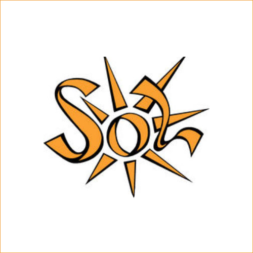 Logo der Solarinitiative, das einer Sonne nachempfunden ist.