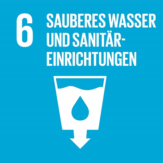 Logo SDG 6 zur Seite sauberes Wasser und Sanitäreinrichtungen SDG 6