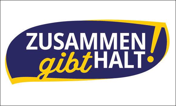 Wort-/Bildmarke mit dem Text "Zusammen gibt Halt!"