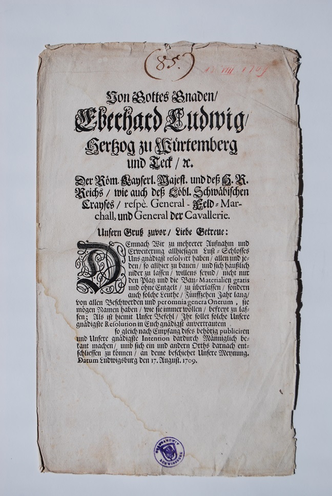 Stadtarchiv Ludwigsburg - Flugblatt