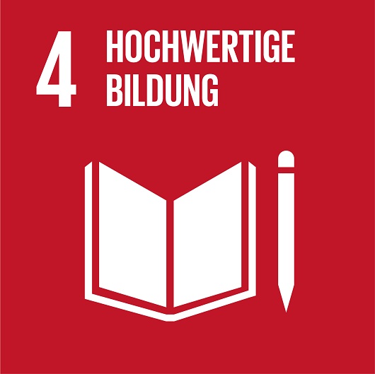 Logo SDG 4 zur Seite Hochwertige Bildung SDG 4