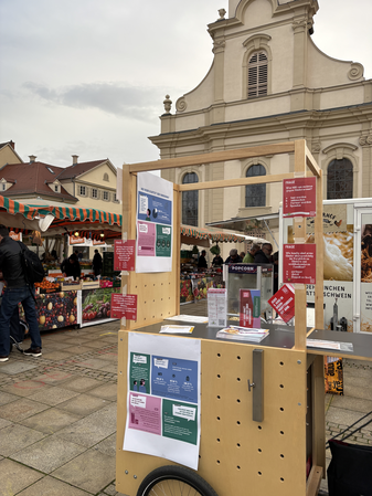 Marktstand auf dem Marktplatz 