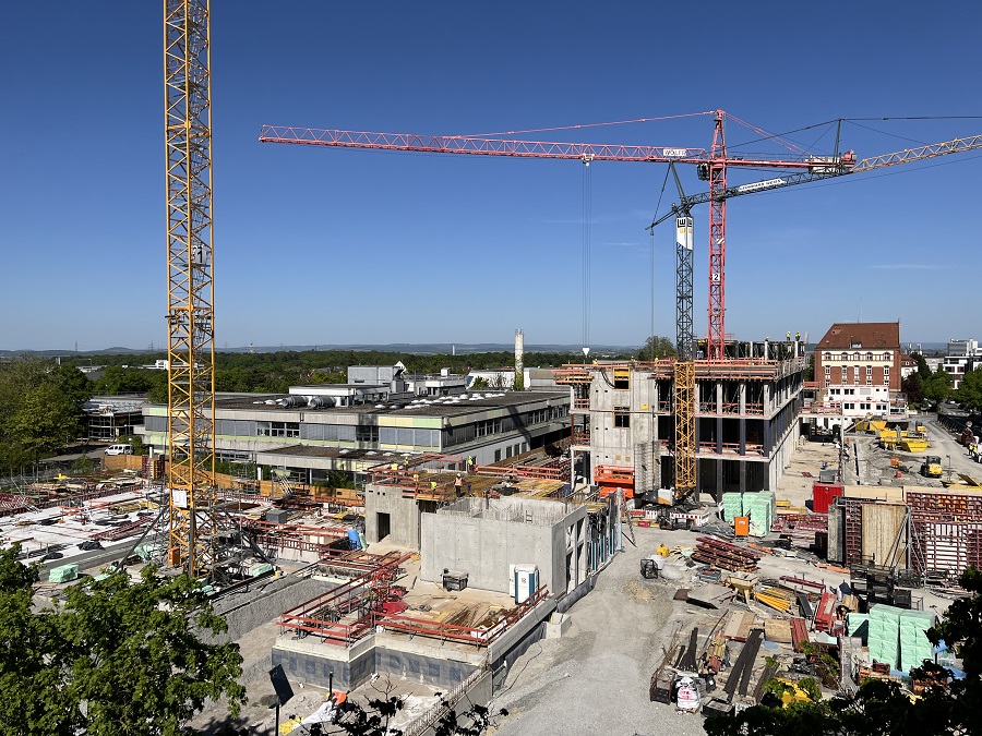 Blick auf die Baustelle des BZW Ludwigsburg