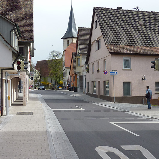 Ansicht Hauptstraße im Sanierungsgebiet Neckarweihingen