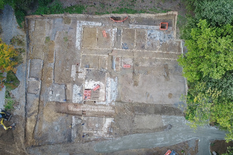 Luftaufnahme der Ausgrabung. Foto: Südwest-Archäologie GBR