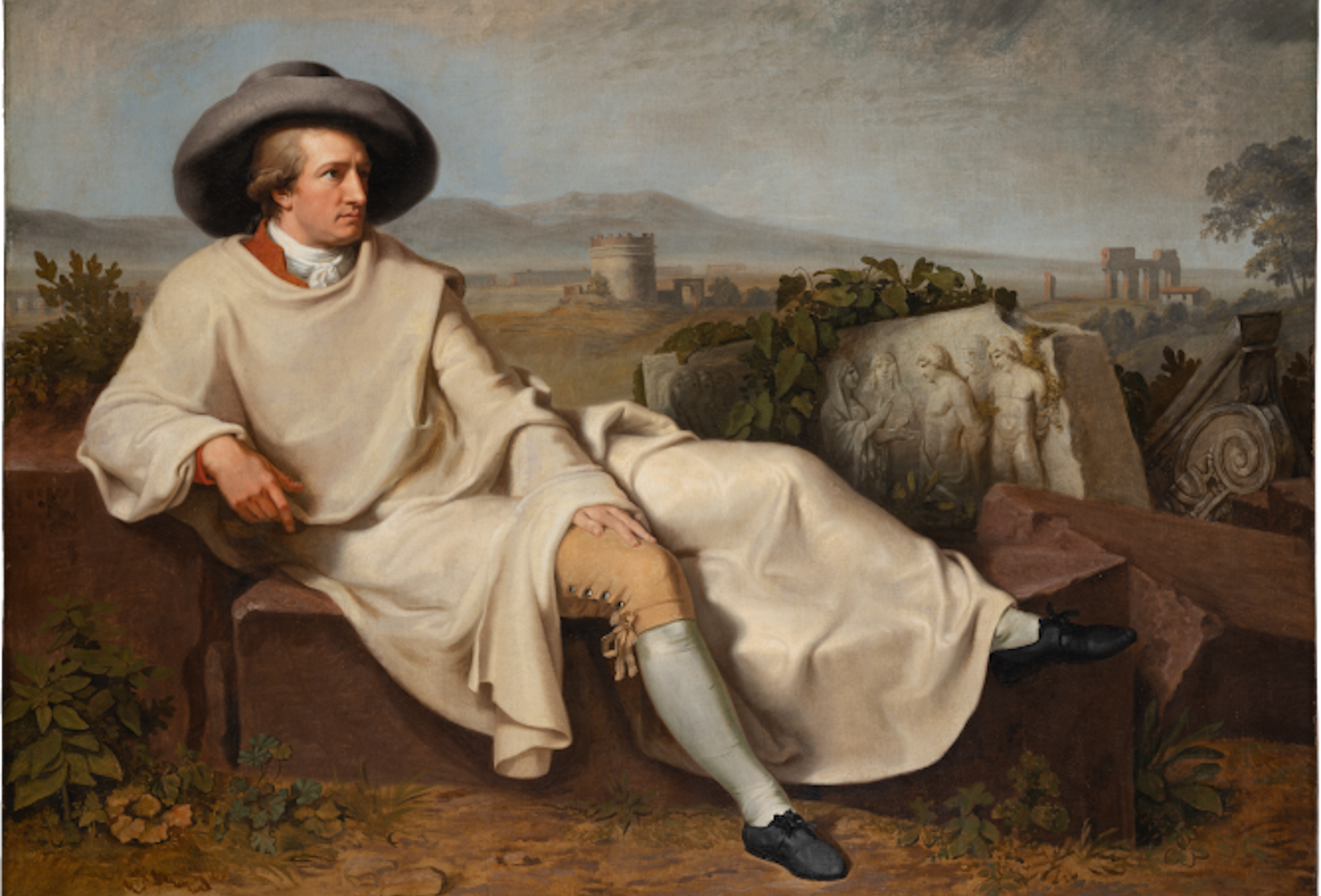 Das Ölgemälde Goethe in der römischen Campagna, das der Maler Johann heinrich Wilhelm Tischbein 1787 malte.