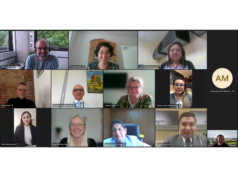 Screenshot eines Online-Meetings mit Vertreter*innen der beiden Hochschulen, der Stadt Ludwigsburg und der Deutsch-Ecuadorianischen Gesellschaft