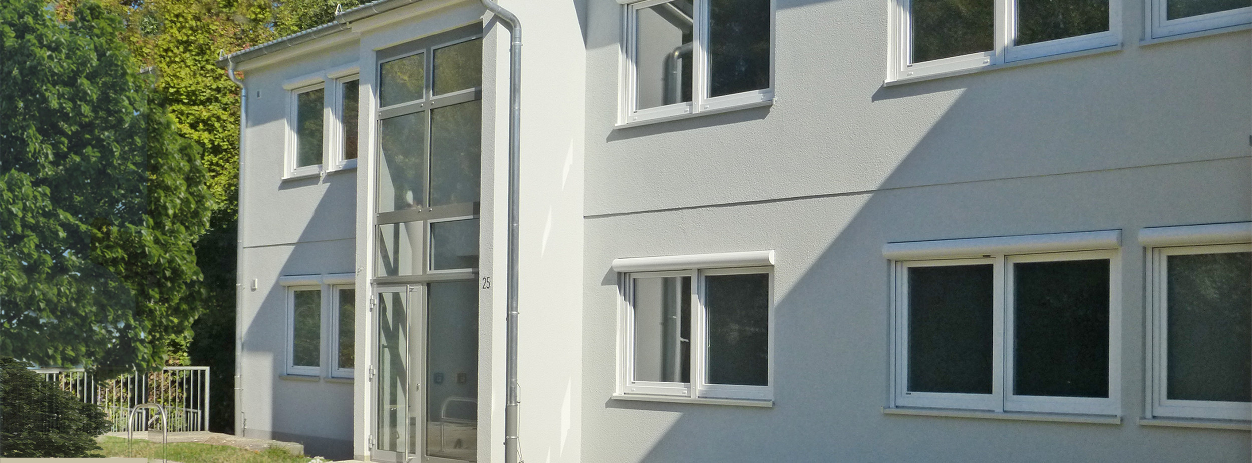 Obdachlosenunterkunft im Riedle Ludwigsburg Außenansicht Obdachlosenunterkunft im Riedle
