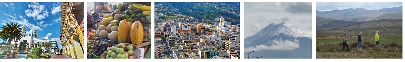 Ambato Collage Stadt, Früchte, Landschaft