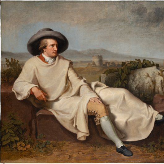 Ausschnitt aus dem Ölgemälde "Goethe in der römischen Campagna", das der Maler Johann heinrich Wilhelm Tischbein 1787 malte.